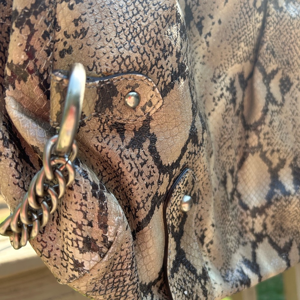 Kenneth Cole Women’s Vintage Leather Snakeskin Shoulder Bag Purse - Picture 6 of 15